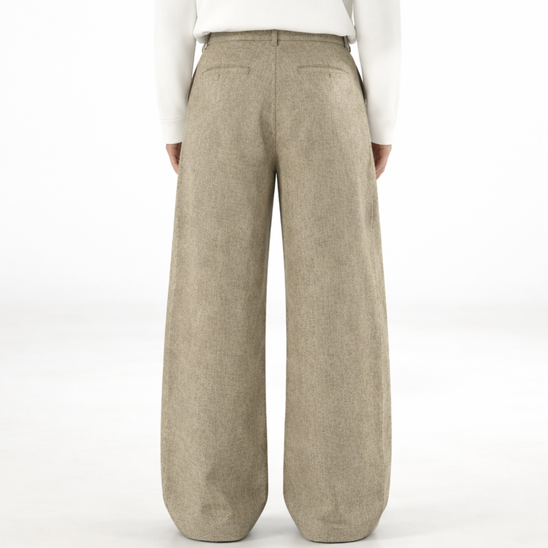 Jacob Wide-Leg Wool Trousers — close-up detail