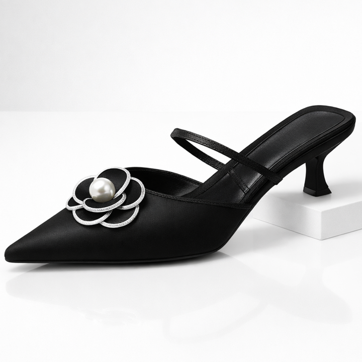 Vivienne Floral Kitten Heels — detail view