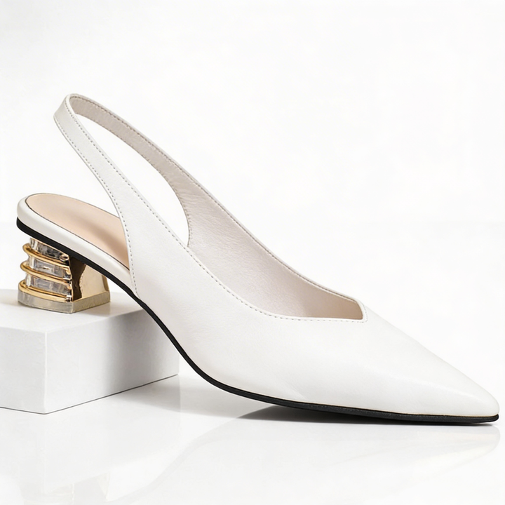 Odette Prism-Heel Slingbacks — front view