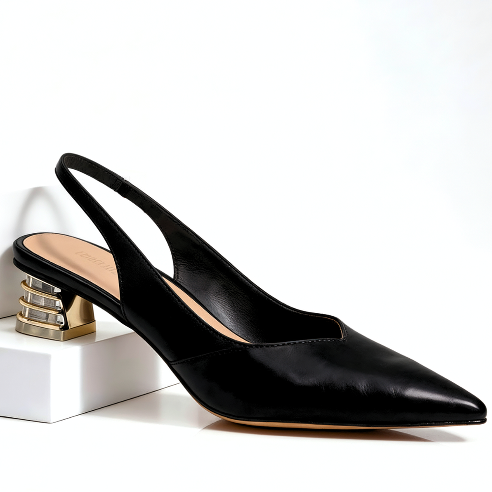 Odette Prism-Heel Slingbacks — side view