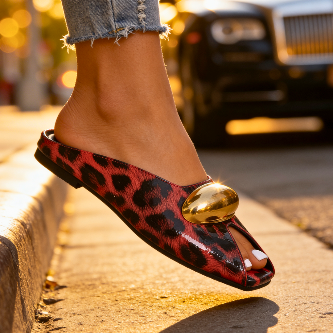 Harper Lane Leopard Print Leather Slip-Ons — packaging