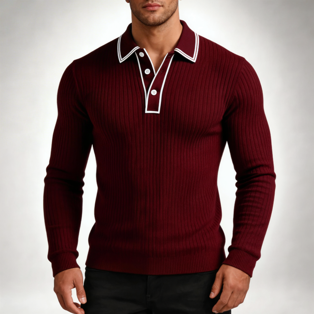 Westbrook Long Sleeve Polo — close-up detail