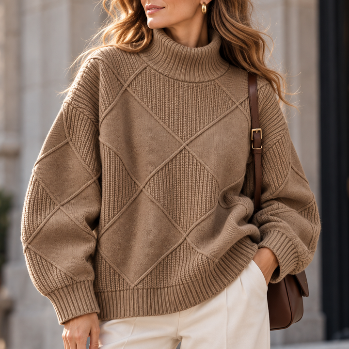 Harper Lattice Knit Turtleneck