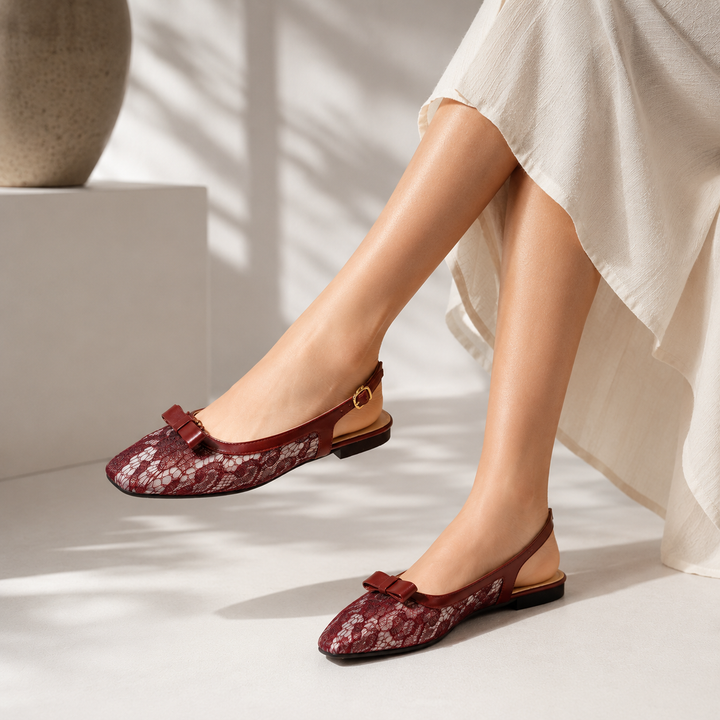 Lillian Lace Slingbacks