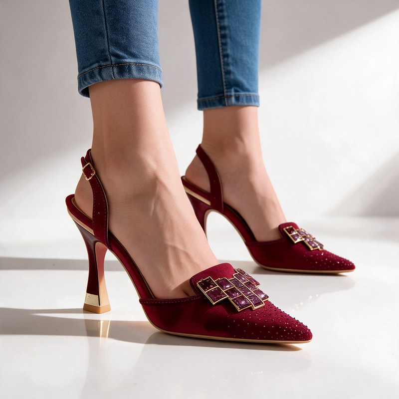 Vivienne Jewelled Slingback Heels