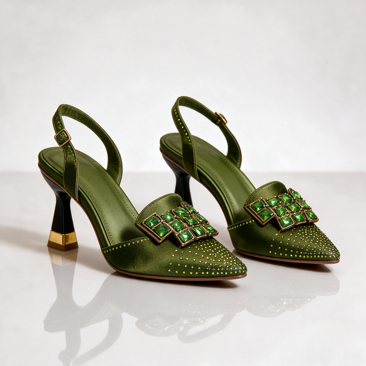 Vivienne Jewelled Slingback Heels