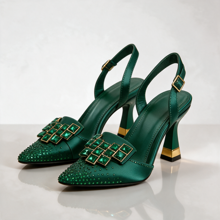 Vivienne Jewelled Slingback Heels