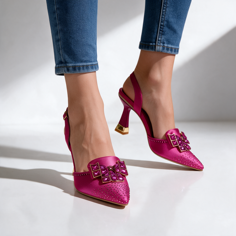 Vivienne Jewelled Slingback Heels