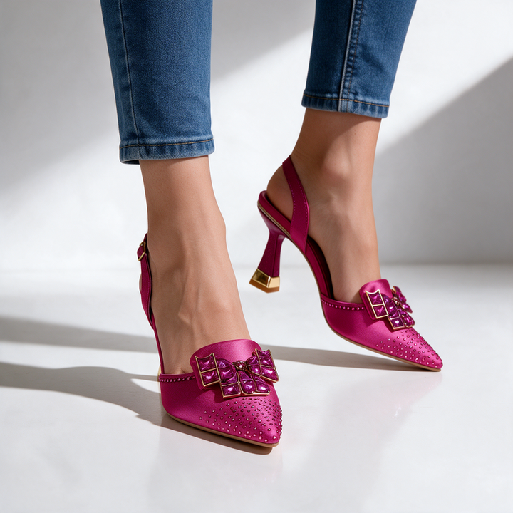 Vivienne Jewelled Slingback Heels