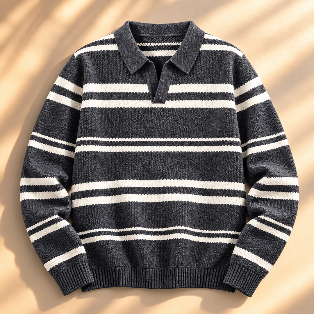 Jacob Striped Knit Polo