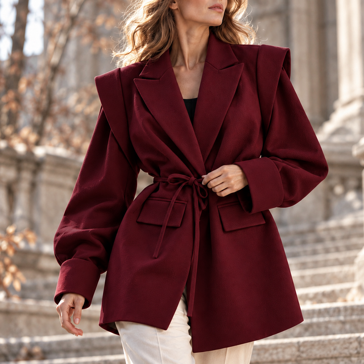 Madison Layered-Shoulder Blazer
