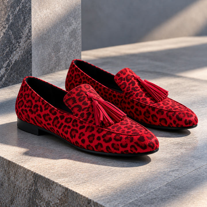 Savannah Leopard Tassel Loafers