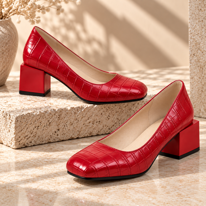 Florence Croc Block Heels