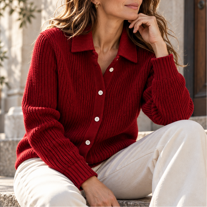 Carmel Collared Waffle Knit