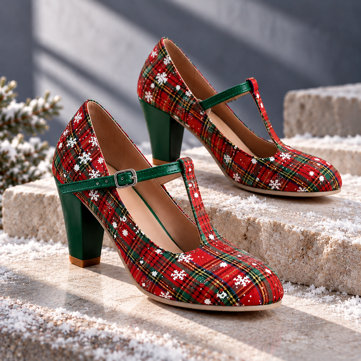 Clara Tartan T-Strap Heel