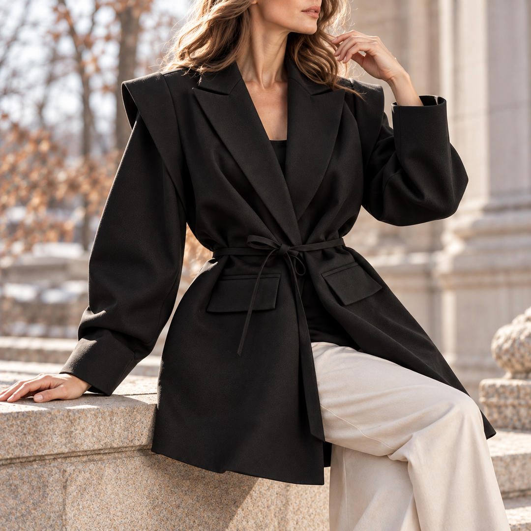 Madison Layered-Shoulder Blazer