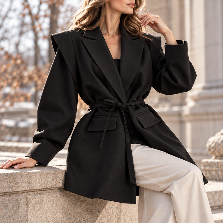 Madison Layered-Shoulder Blazer