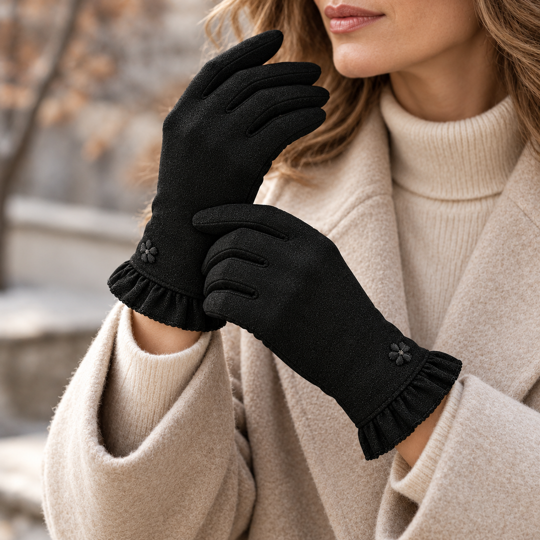 Banff Ruffle-Cuff Touchscreen Gloves