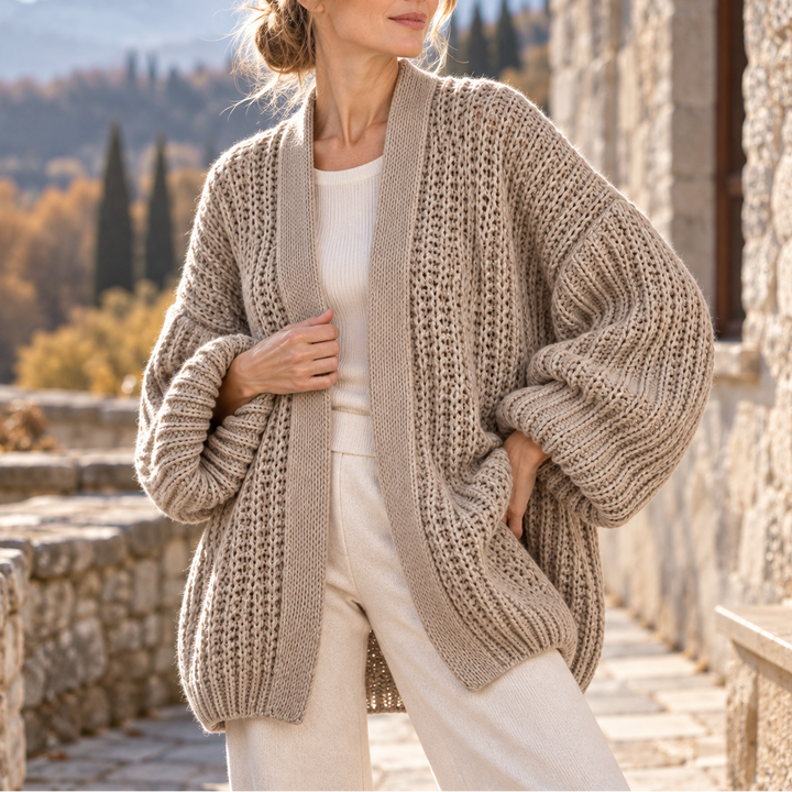 Eleanor Lantern-Sleeve Cardigan
