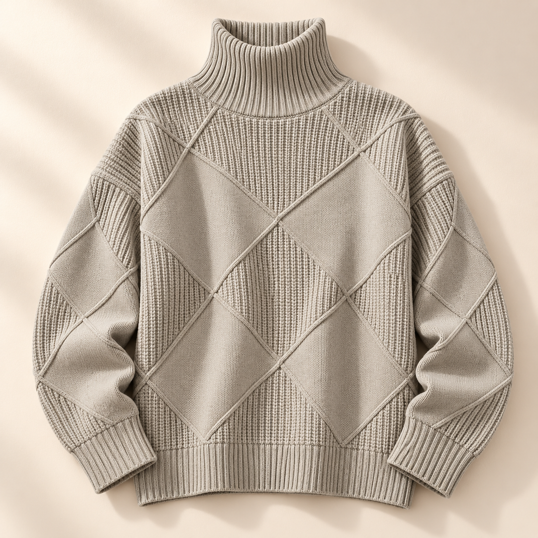 Harper Lattice Knit Turtleneck