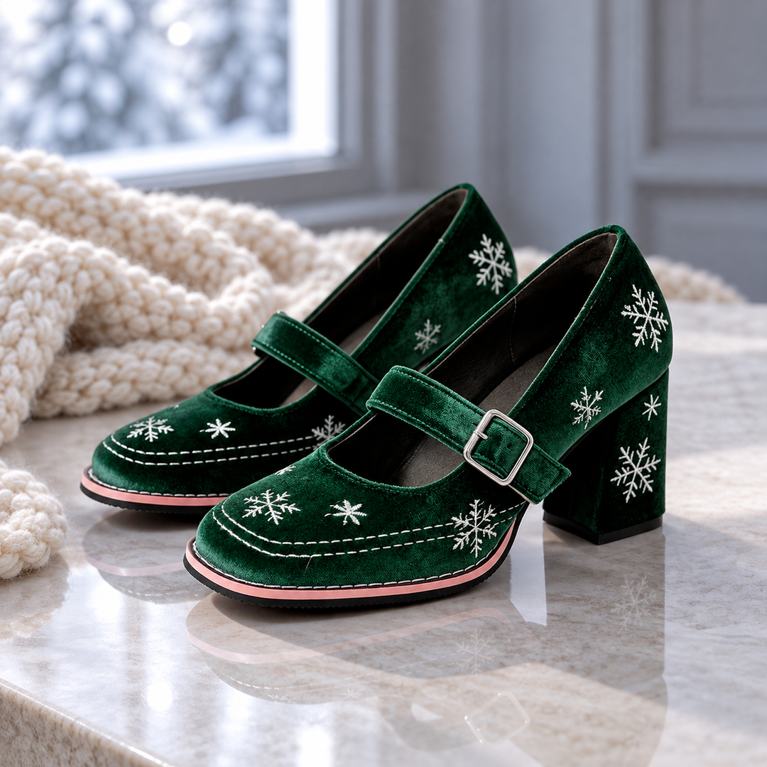 Clara Velvet Mary Janes