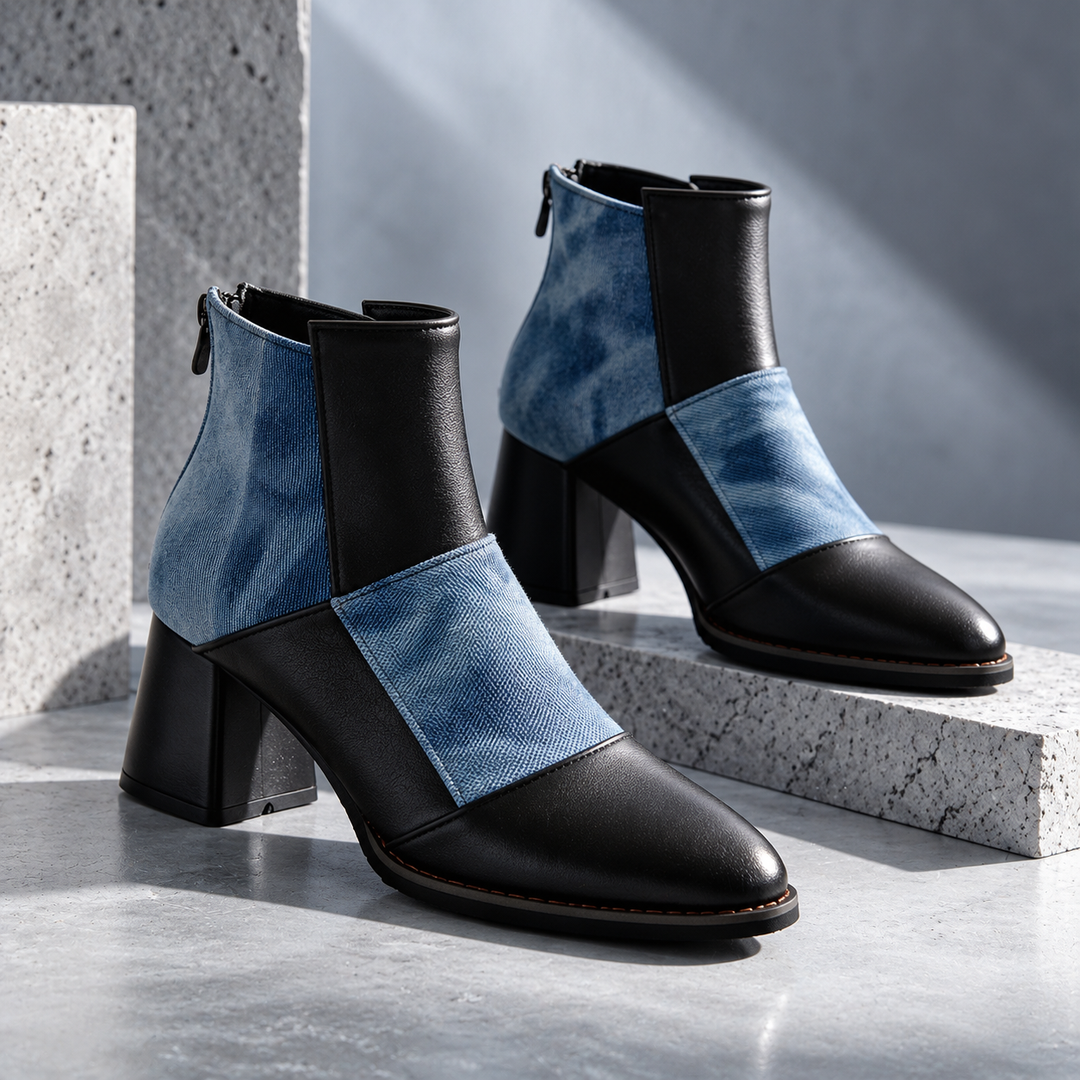 Josie Patchwork Ankle Boots