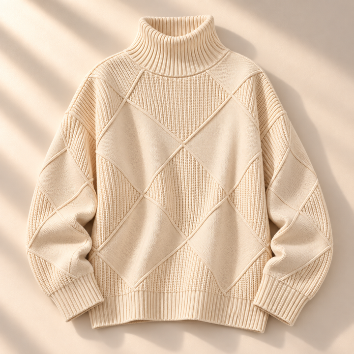 Harper Lattice Knit Turtleneck
