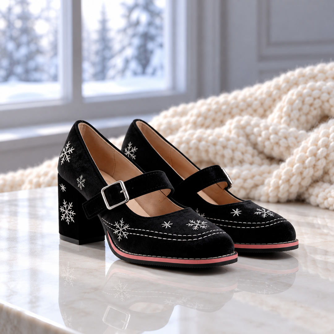 Clara Velvet Mary Janes