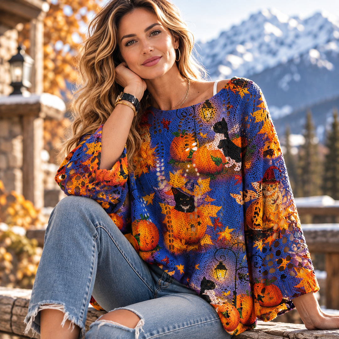 Lilith Open-Knit Halloween Sweater
