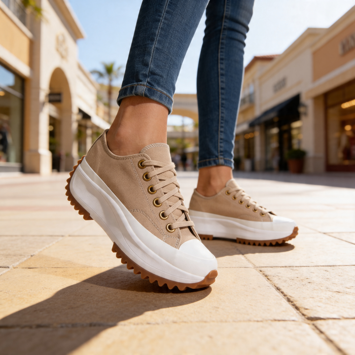 Ella Orthopedic Platform Sneakers — texture detail
