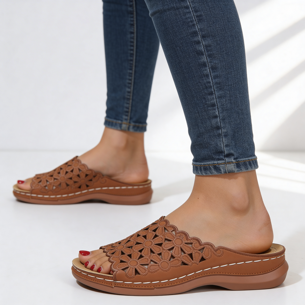 Lila Rae Floral Orthopedic Sandals — side view