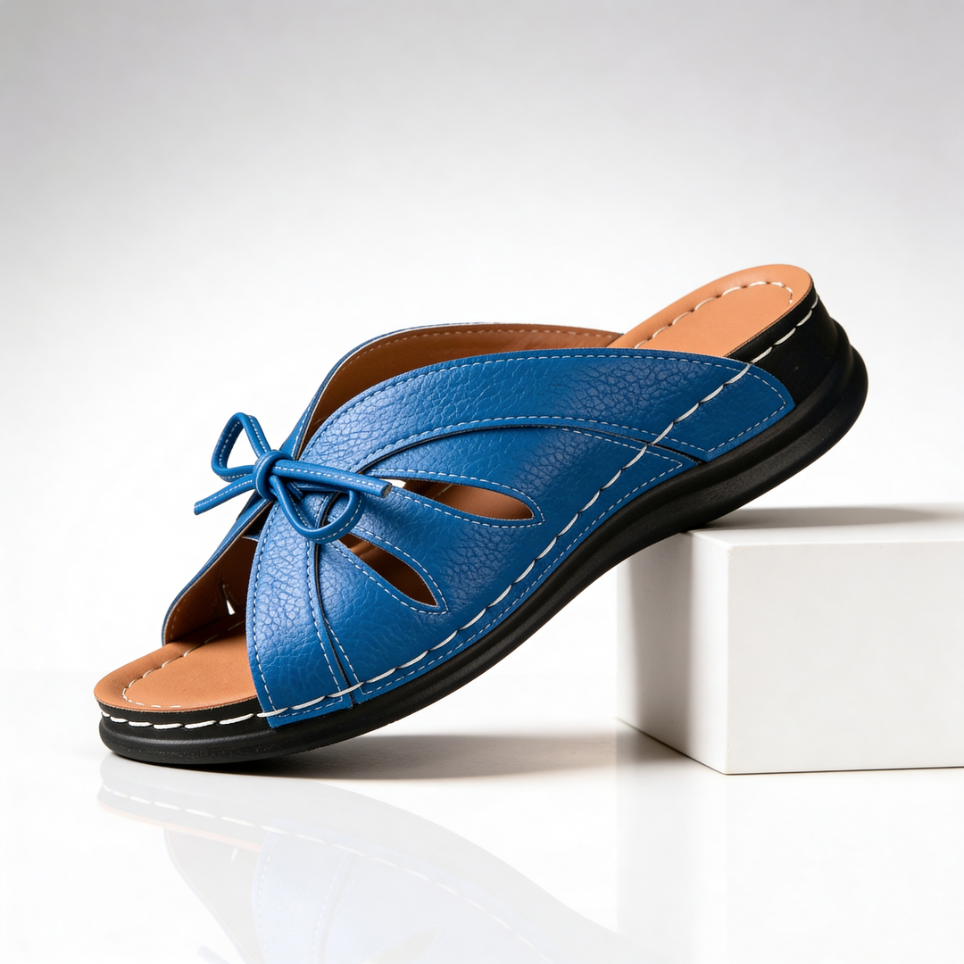 Odette Cushioned Bow Sandals — side view