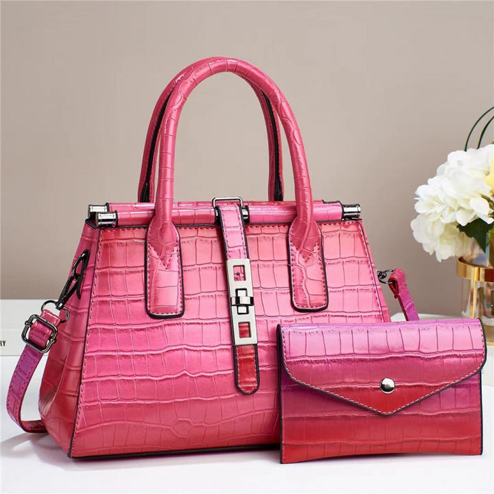 The Cannes Croc Handbag Set — detail view