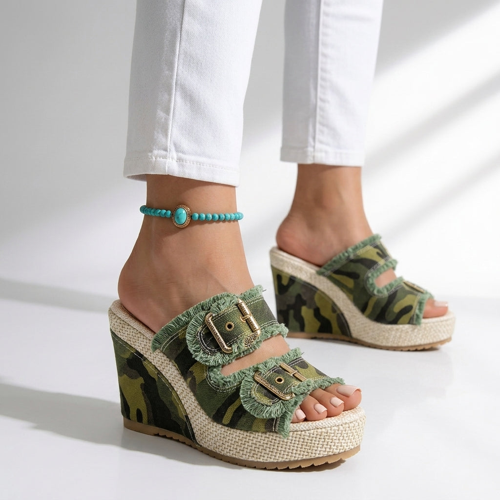 Melissa Buckle Wedge Sandals