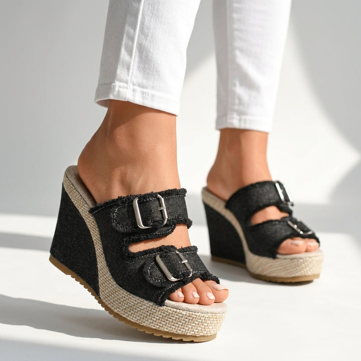 Melissa Buckle Wedge Sandals