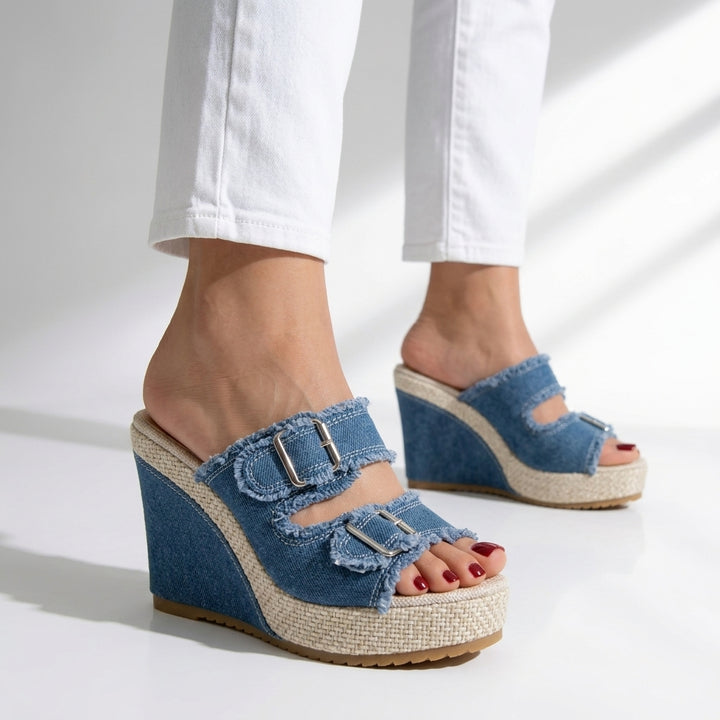 Melissa Buckle Wedge Sandals
