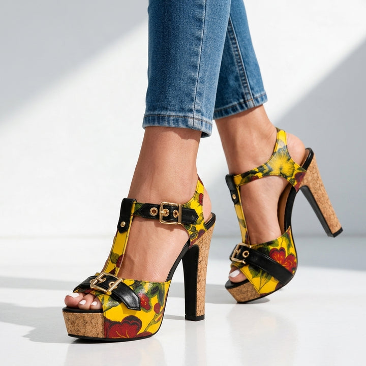 Soraya Floral Platform Sandals
