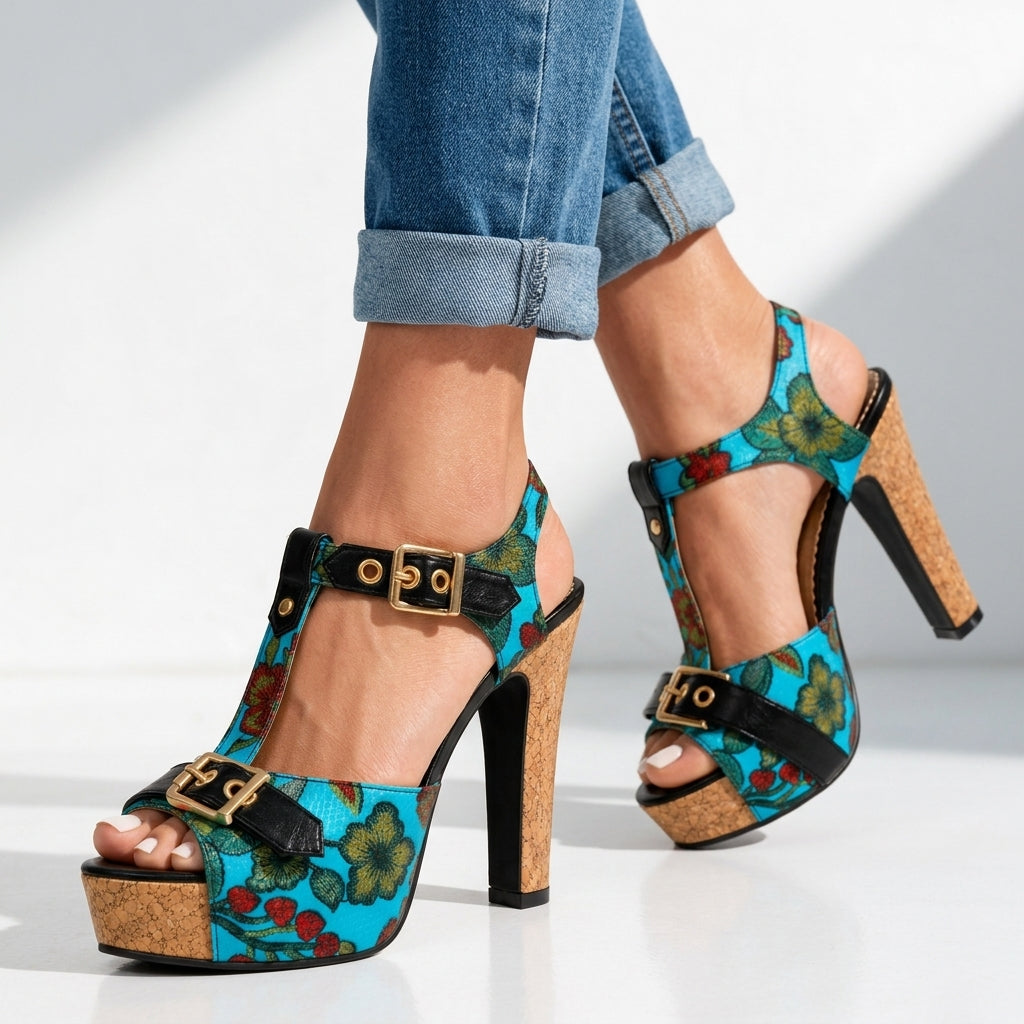 Soraya Floral Platform Sandals