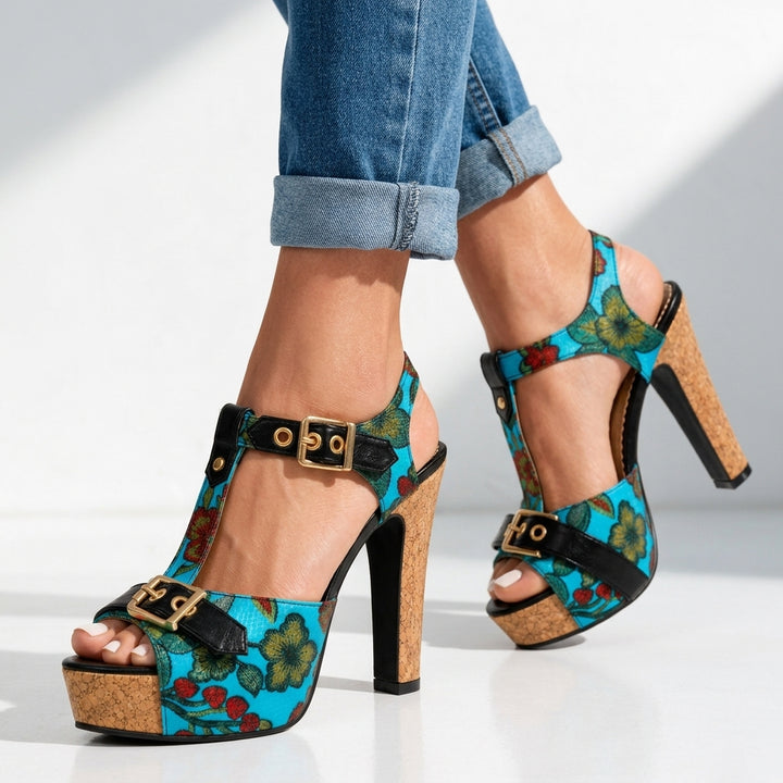 Soraya Floral Platform Sandals