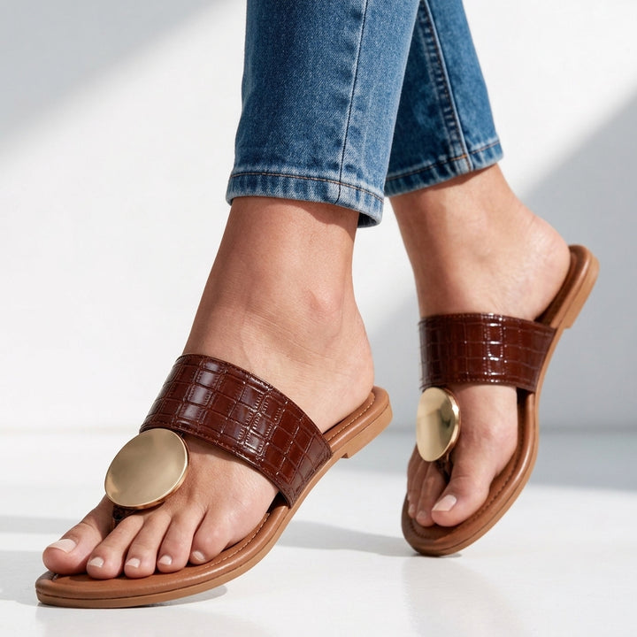 Ottilie Medallion Slide Sandals