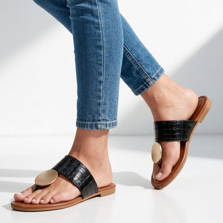 Ottilie Medallion Slide Sandals