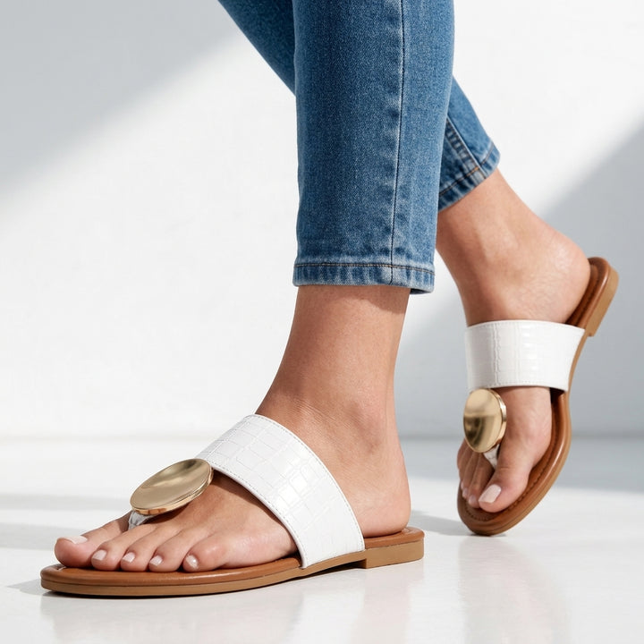 Ottilie Medallion Slide Sandals