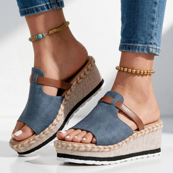 Rosa Buckle Wedge Sandals