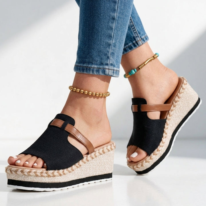Rosa Buckle Wedge Sandals