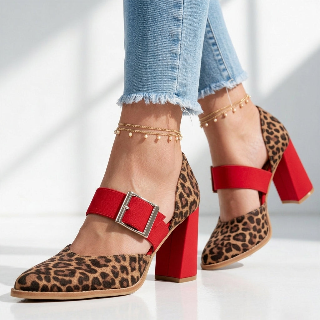 Cora Leopard Mary Jane Heels