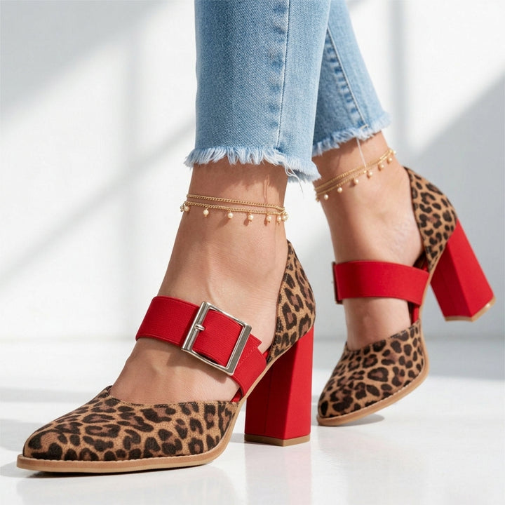 Cora Leopard Mary Jane Heels