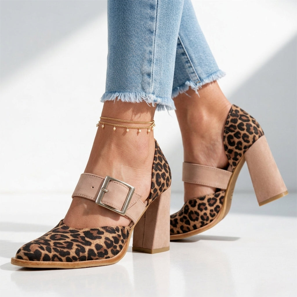 Cora Leopard Mary Jane Heels