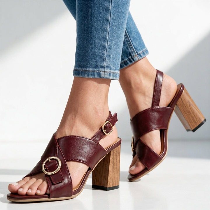 Ottilie Crossover Buckle Heeled Sandals