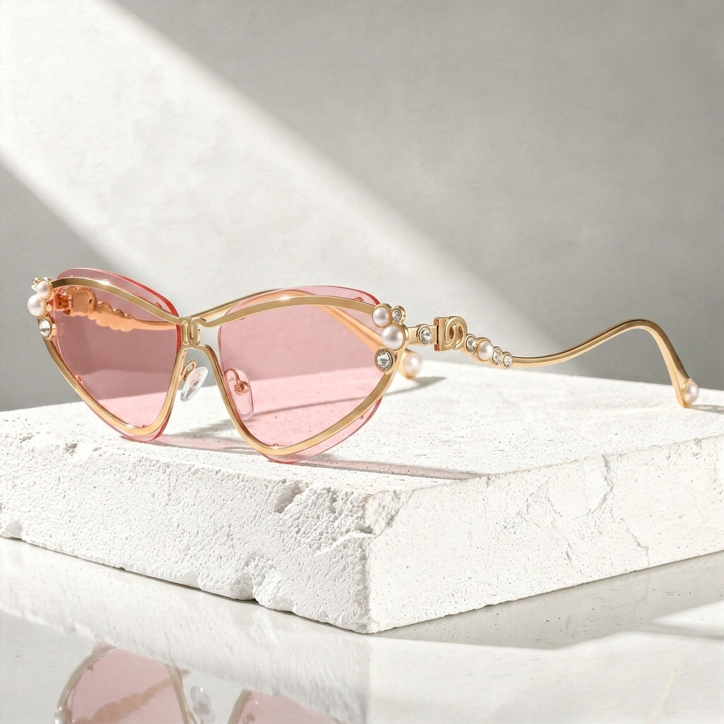 Perline Crystal-Trim Cat Eye Sunglasses