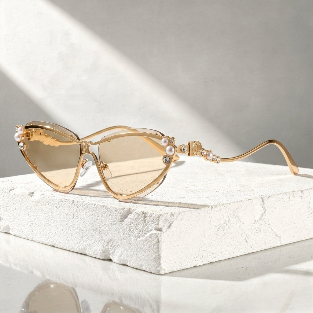 Perline Crystal-Trim Cat Eye Sunglasses